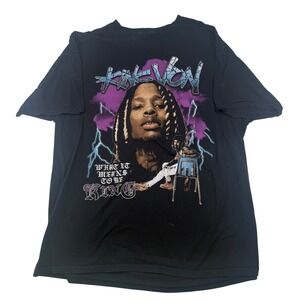 King Von What It Means To Be King‎ Graphic Print Black T-Shirt XL Y2K